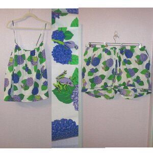 Print Fresh Hydrangea Organic Cotton Pajamas Size 6X Frog Top & Shorts 2 Piece